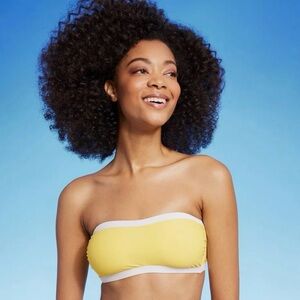 Yellow and White Bandeau Top